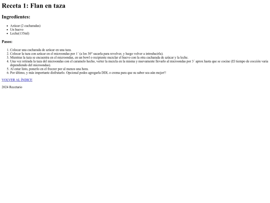 Recetario/Flan en taza screenshot