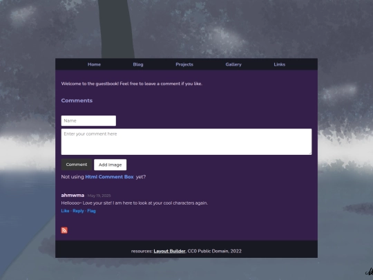 guestbook screenshot