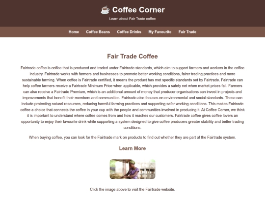Coffee website/Page5 screenshot