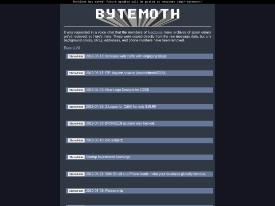bytemoth/spam screenshot