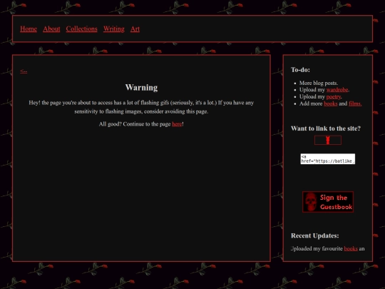 pages/warning screenshot
