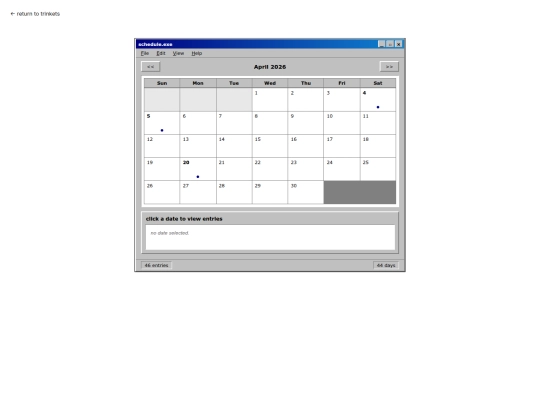schedule screenshot