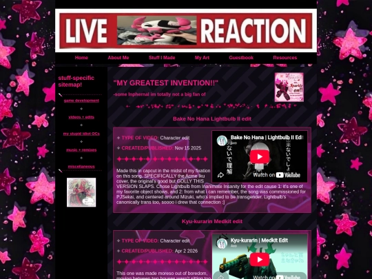 stuffImadeEntries/stuffMadeVideos screenshot