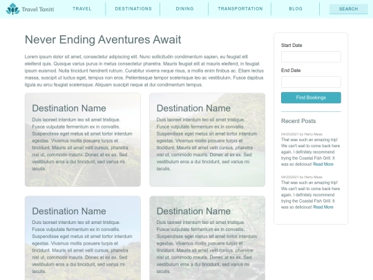 taniti_prototype/destinations screenshot