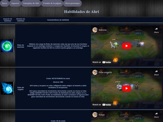 Ahri/Habilidades screenshot
