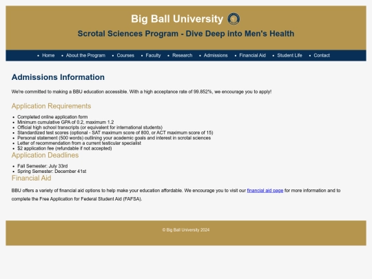 admissions screenshot