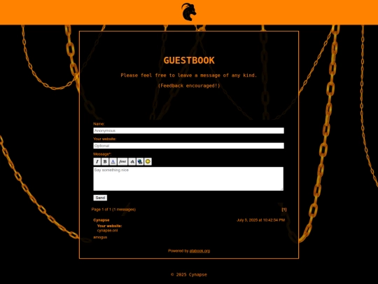 guestbook screenshot