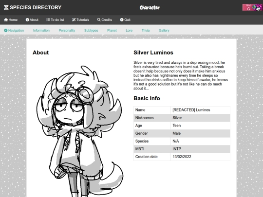 Character Directory/Silver screenshot