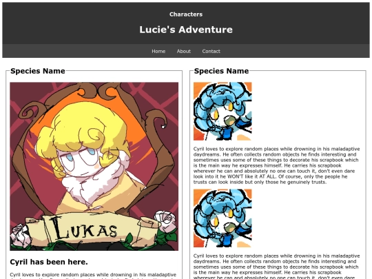 Lucie's Adventure/CharacterProfile screenshot