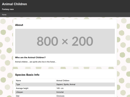 Species Directory/Animal_Children screenshot