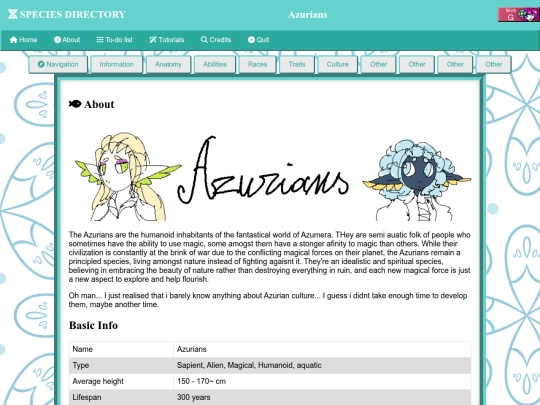 Species Directory/Azurians screenshot