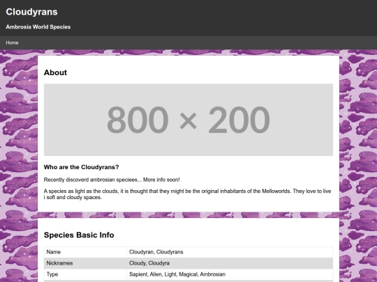 Species Directory/Cloudyrans screenshot