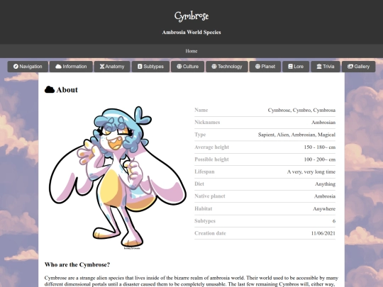 Species Directory/Cymbrose screenshot