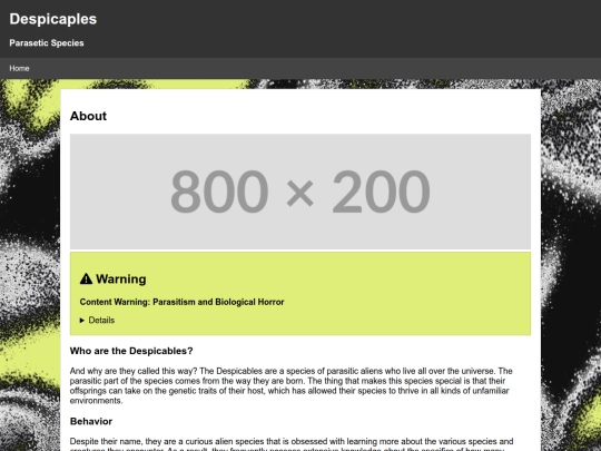 Species Directory/Despicables screenshot