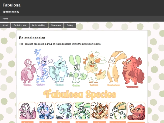 Species Directory/Fabulosa screenshot