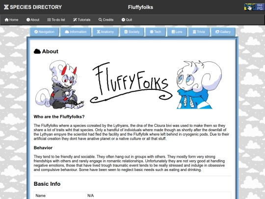 Species Directory/Fluffyfolks screenshot