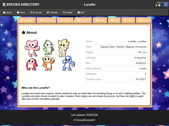 Species Directory/Lunafie screenshot
