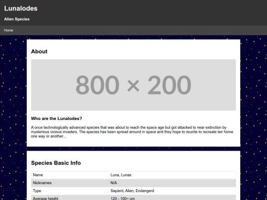 Species Directory/Lunalodes screenshot