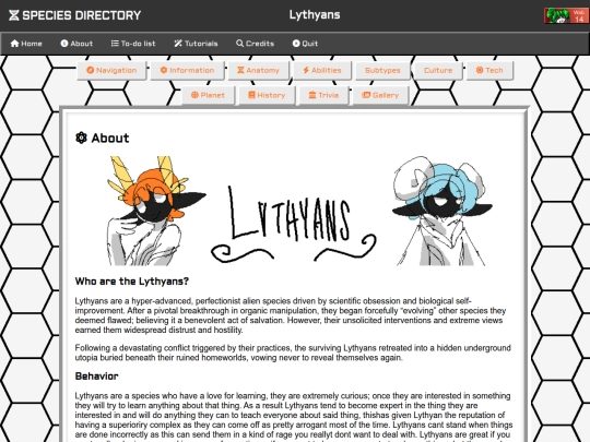 Species Directory/Lythyans screenshot
