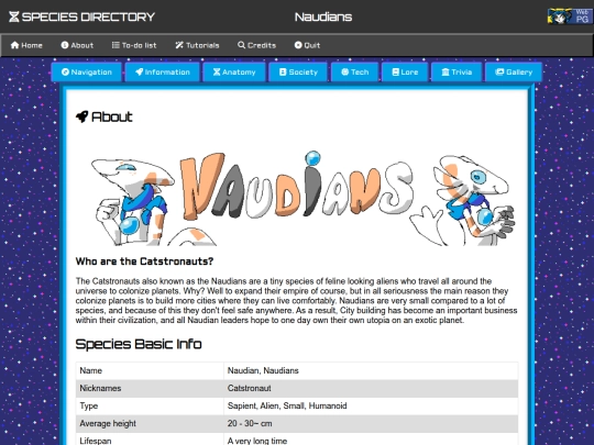 Species Directory/Naudians screenshot