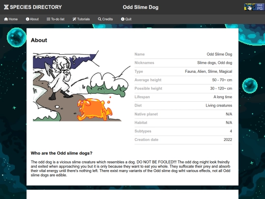 Species Directory/Odd_Dog screenshot
