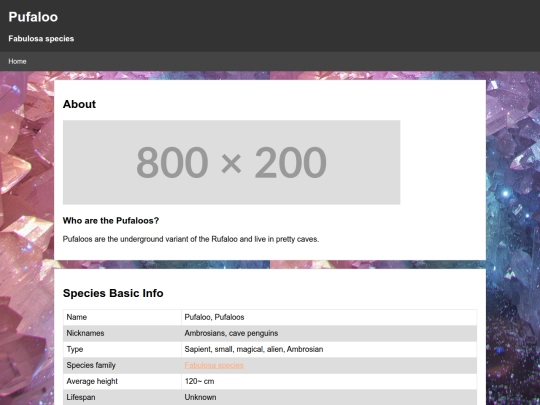 Species Directory/Pufaloo screenshot