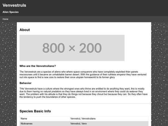 Species Directory/Venv screenshot