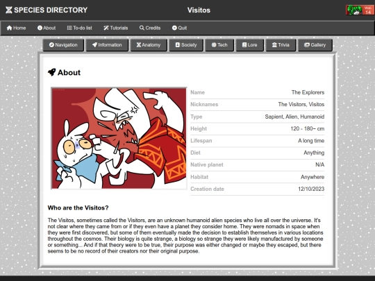 Species Directory/Visitos screenshot