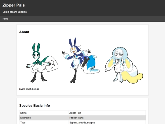 Species Directory/Zipperpals screenshot