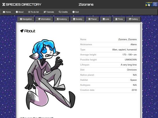 Species Directory/Zizorans screenshot