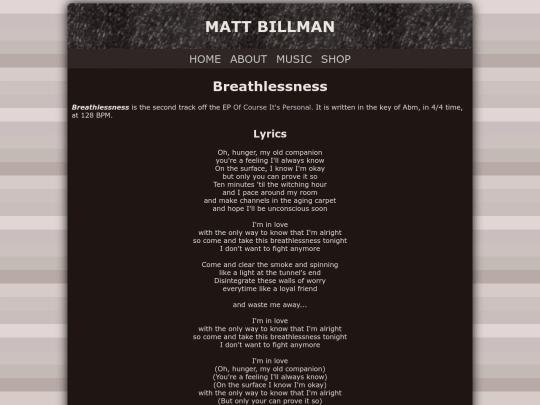 music/songs/breathlessness screenshot
