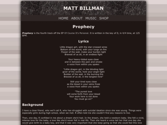 music/songs/prophecy screenshot