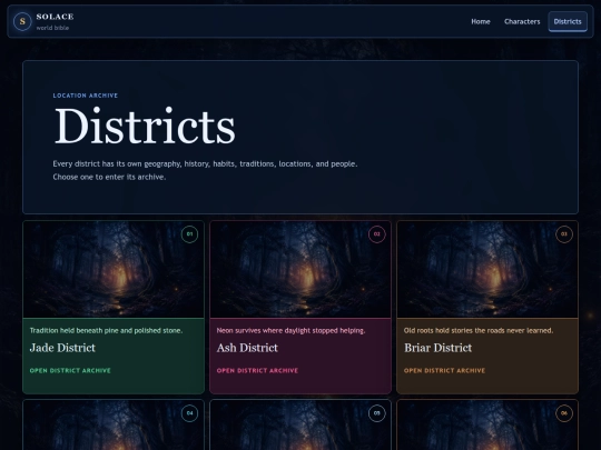 Solace multipage /districts screenshot