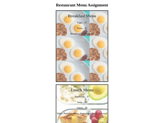 restaurantmenu screenshot