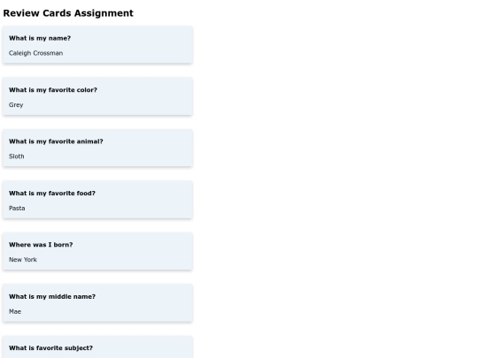 reviewcards screenshot