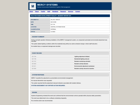 Internal/incidents/incident-001 screenshot