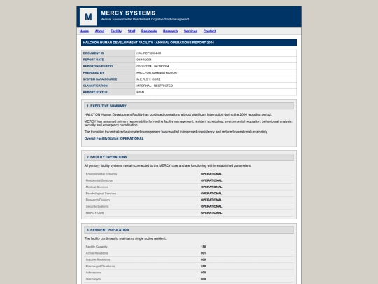Internal/reports/facility-report-2004 screenshot