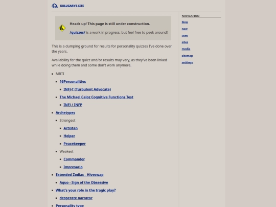 quizzes screenshot