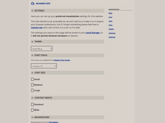 settings screenshot