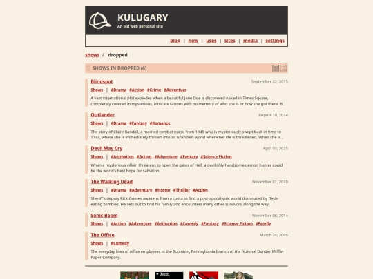 shows/status/dropped screenshot