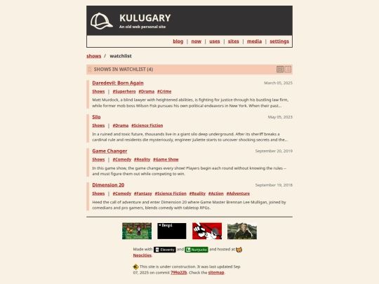 shows/status/watchlist screenshot