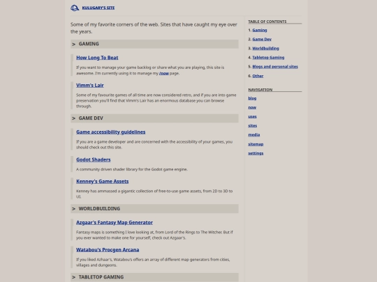 sites screenshot