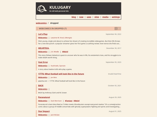webcomics/status/dropped screenshot