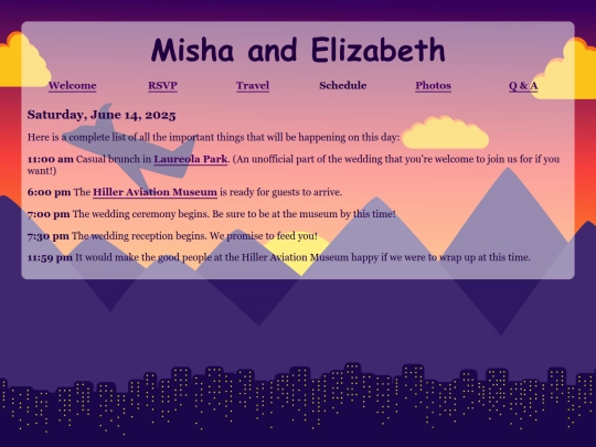 schedule screenshot