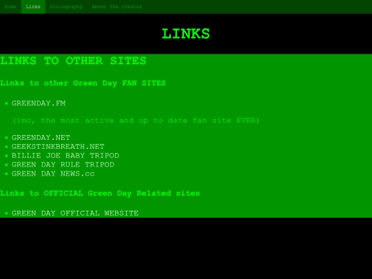 links screenshot