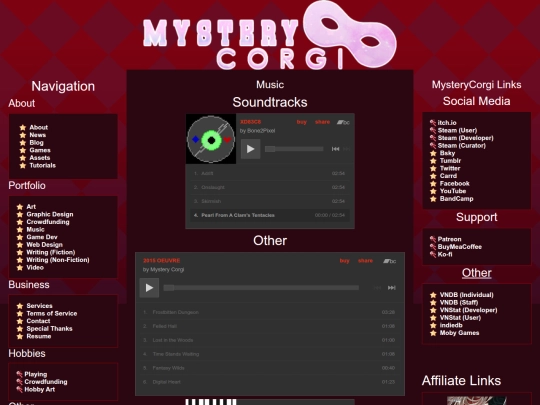 portfolio/music screenshot