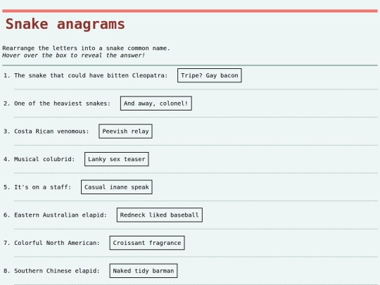 animals/snake-anagrams screenshot