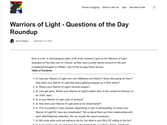 warriors-of-light-questions-of-the-day-roundup screenshot