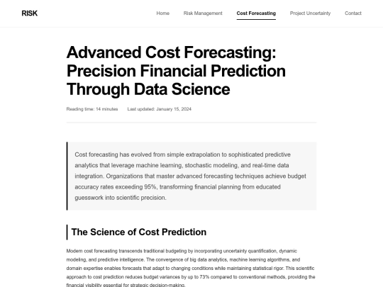 cost-forecasting screenshot