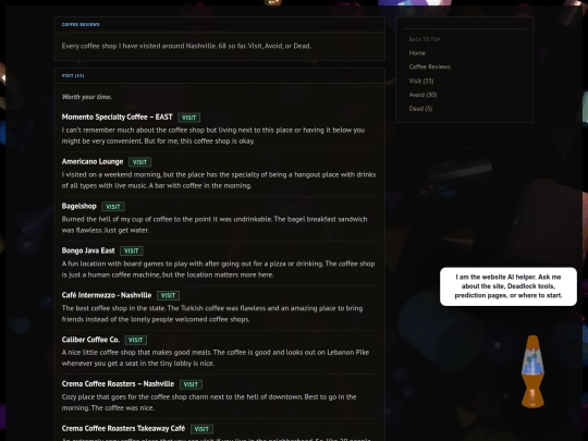 coffee-reviews screenshot